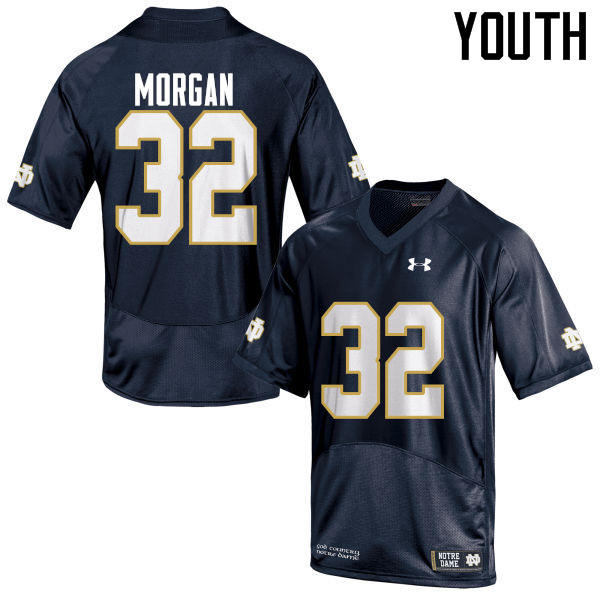 Youth #32 D.J. Morgan Notre Dame Fighting Irish College Football Jerseys-Navy Blue